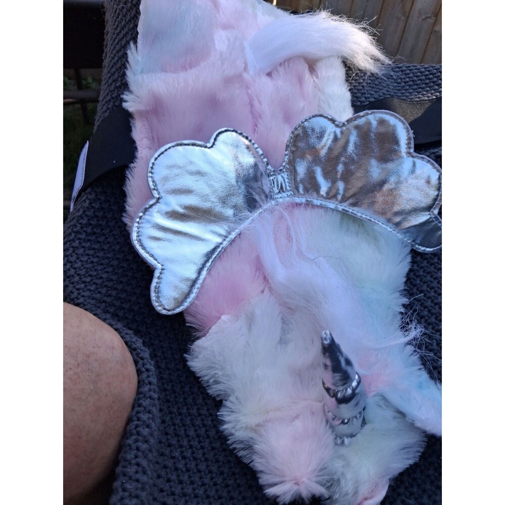 Vibrant Life Unicorn Halloween Pet Costume White Pink Rainbow Wings